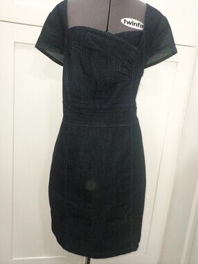 Lane Bryant Black Dark Denim Sheath Dress